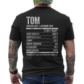 Name Facts Tom Nutrition Personalized Name Men's T-shirt Back Print - Seseable