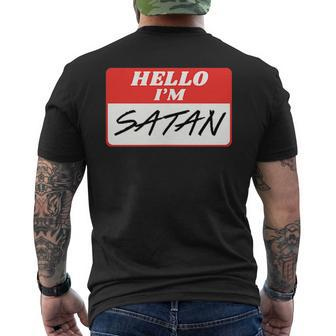 Name Tag Hello I Am Satanic Gothic Soft Grunge Men's T-shirt Back Print - Seseable