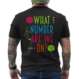 What Number Are We On Bunco Dice Game Night Player Men's T-shirt Back Print - Monsterry