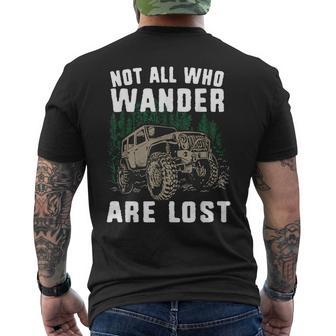 Offroad Truck 4X4 Not All Who Wander Are Lost Men's T-shirt Back Print - Monsterry