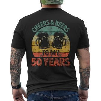 Old Drinker 50Th Cheers And Beers To My 50 Years Men's T-shirt Back Print - Thegiftio UK