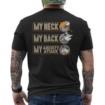 Opossum My Neck Back Anxiety Attack Possum Men's T-shirt Back Print - Monsterry CA