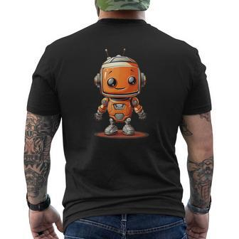 Orange Robot Boy Costume Men's T-shirt Back Print - Seseable