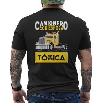 Hispanophone Trucker Camionero Con Esposa Toxica Mens Back Print T-shirt | Mazezy