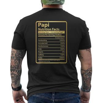 Papi Nutrition Facts Father's Day Papi Mens Back Print T-shirt | Mazezy