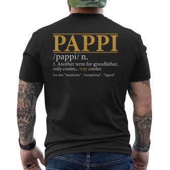 Pappi Definition Fathers Day Grandpa Men's T-shirt Back Print - Monsterry UK