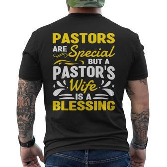 Pastor Wife Appreciation Preacher Wife Christian Mens Back Print T-shirt - Thegiftio UK