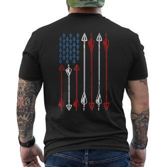 Patriotic Bow Hunting Flag Arrows Bow Archer Target Men's T-shirt Back Print | Mazezy