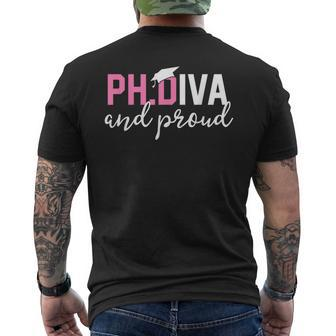 Phd Student Graduate PhD Diva And Proud Men's T-shirt Back Print - Monsterry