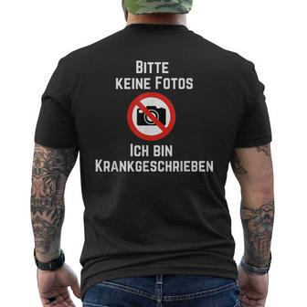 Photo Bitte Keine Fotos Ich Bin Krank German T-Shirt mit Rückendruck - Seseable