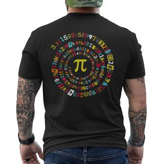 Pi Day Spiral Pi Math For Pi Day 3 14 Men's T-shirt Back Print - Thegiftio