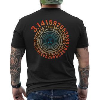 Pi Day Spiral Pi Math For Pi Day 314 Men's T-shirt Back Print - Seseable