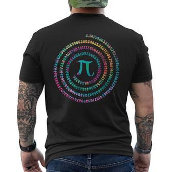 Pi Day Spiral Pi Math For Pi Day 314 Tie Dye Men's T-shirt Back Print | Mazezy