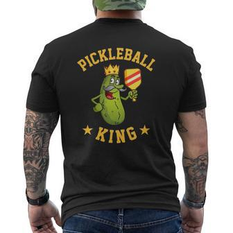 Pickleball King For Men Dad Or Grandpa Mens Back Print T-shirt | Mazezy