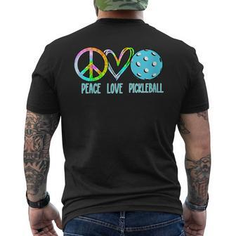 Pickleball Retired Ladies Peace Love Pickleball Men's T-shirt Back Print - Monsterry