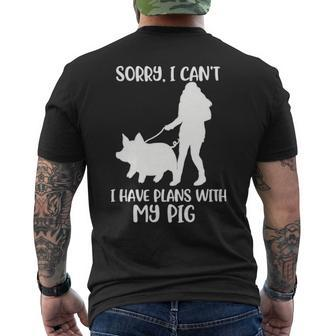 Pig Cute Pigs Girls Pet Owner Pig Men's T-shirt Back Print | Mazezy