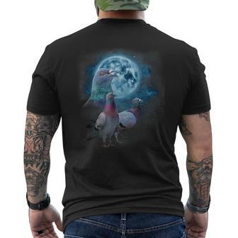 Pigeon Pigeons Howling At The Moon Men's T-shirt Back Print | Mazezy