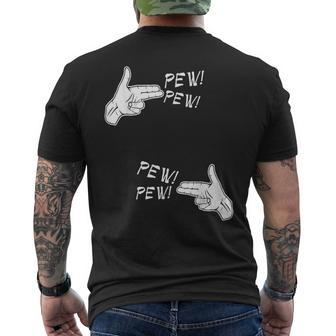 Pistol Hand Gun Noise Pew Pew Pew Men's T-shirt Back Print - Monsterry UK