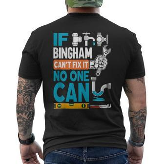 Plumber Custom Name If Bingham Can't Fix It No One Can Men's T-shirt Back Print - Monsterry CA