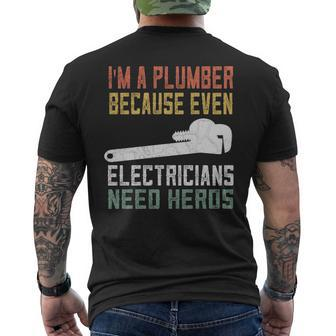 Plumber For Men Retro Plumbing Men's T-shirt Back Print | Mazezy