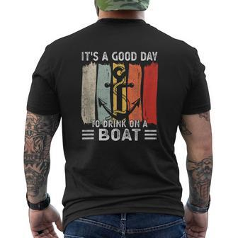 Pontoon Drinking It's A Good Day To Drink On A Boat Men's T-shirt Back Print - Monsterry DE