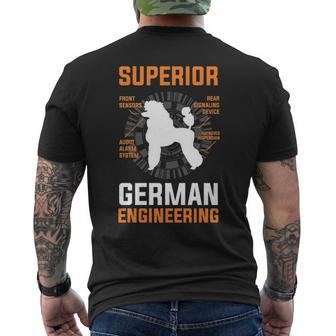 Poodle Lover Superior German Engineering Men's T-shirt Back Print | Mazezy CA