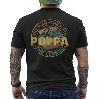 Poppa The Man The Myth The Legend Fathers Day Men's T-shirt Back Print - Monsterry UK