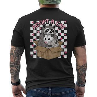 Possum Racoon Adopt A Cat Team Trash Opossums Raccoons Men's T-shirt Back Print - Monsterry CA