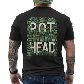 Pot Plants Head Cute Succulent Garden Gardening Men's T-shirt Back Print - Thegiftio UK