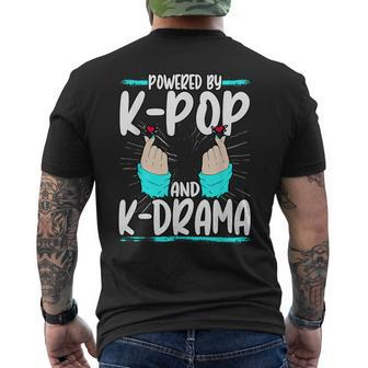 Powered By K-Pop And K-Drama Oppa Idols Bias Korean Men's T-shirt Back Print - Monsterry