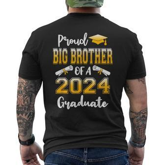 Proud Big Brother Of A Class Of 2024 Graduate Men's T-shirt Back Print - Monsterry