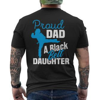 Proud Dad Black Belt Daughter Father's Day Karate Dad Men's T-shirt Back Print - Thegiftio UK