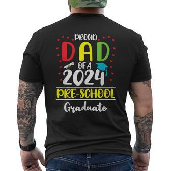 Proud Dad Of A Class Of 2024 Pre-School Graduate Men's T-shirt Back Print - Monsterry