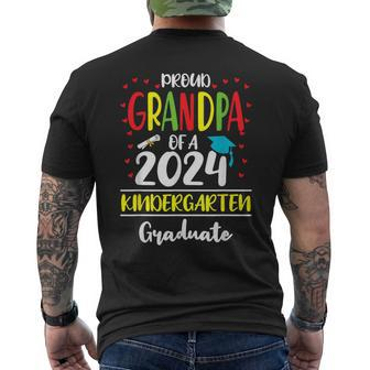 Proud Grandpa Of A Class Of 2024 Kindergarten Graduate Men's T-shirt Back Print - Thegiftio UK