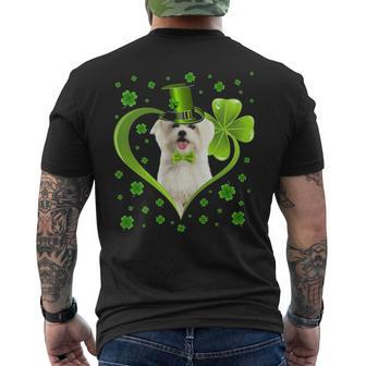 Puppy Shamrock Maltese Dog StPng Men's T-shirt Back Print | Mazezy AU