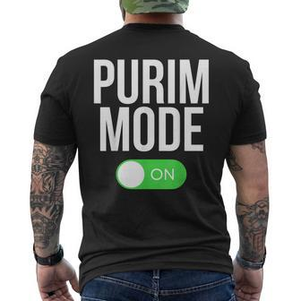 Purim Mode On Purim Festival Costume Men's T-shirt Back Print - Seseable