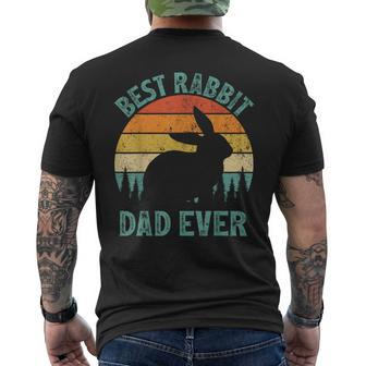 Rabbit Vintage Best Rabbit Dad Ever Father's Day Men's T-shirt Back Print - Monsterry