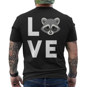 Raccoon Face Animal Lover Cute I Love Raccoons Men's T-shirt Back Print - Monsterry