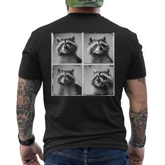 Raccoon Face Portrait Retro Raccoons Weird Animal Men's T-shirt Back Print - Monsterry
