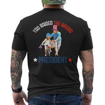 You Raided The Wrong President Trump Vintage Quote Men's T-shirt Back Print - Monsterry DE