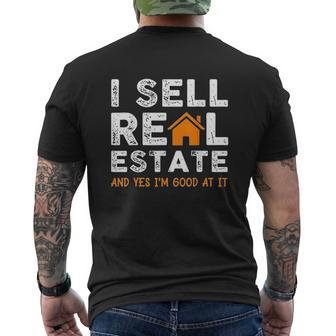 Realtor Agent I Sell Real Estate Mens Back Print T-shirt - Thegiftio UK