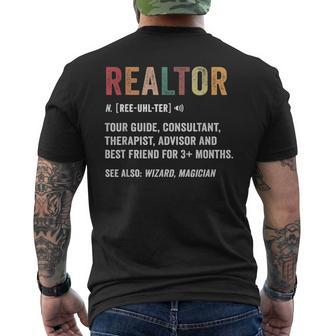 Realtor Definition Realtor Life Real Estate Agent Men's T-shirt Back Print - Monsterry CA