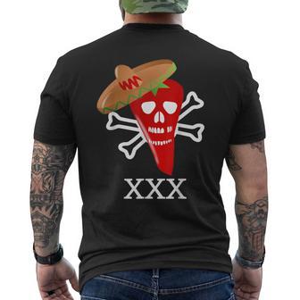 Red Hot Chili Ghost Pepper Food Humor Men's T-shirt Back Print - Monsterry CA