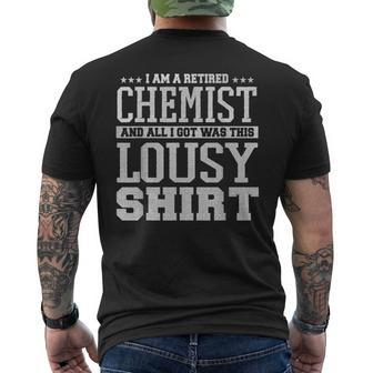 Retired Chemist Proud Union Worker Lousy T Men's T-shirt Back Print - Monsterry UK