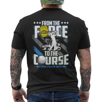 Retired Police Officer Golf Retirement Men's T-shirt Back Print - Monsterry
