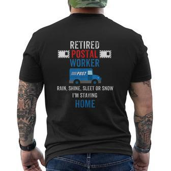 Retired Postal Worker Postman Retirement Mens Back Print T-shirt | Seseable CA