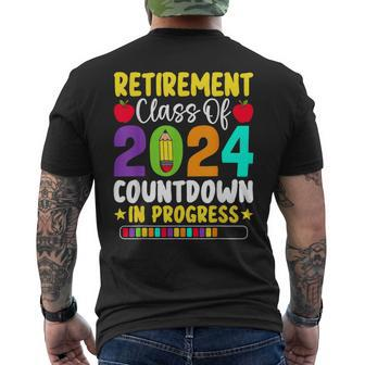 Retirement Class Of 2024 Countdown In Progress Teacher Men's T-shirt Back Print | Seseable UK