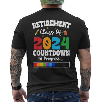 Retirement Class Of 2024 Countdown In Progress Teacher Men's T-shirt Back Print - Monsterry AU