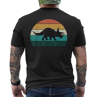 Retro Dinosaur Great Dino Triceratops Lovers Men's T-shirt Back Print - Monsterry CA