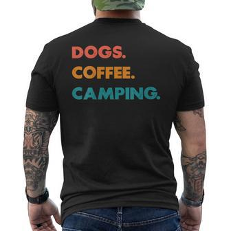 Retro Dogs Coffee & Camping Campers Lover Father’S Day Men's T-shirt Back Print - Thegiftio UK